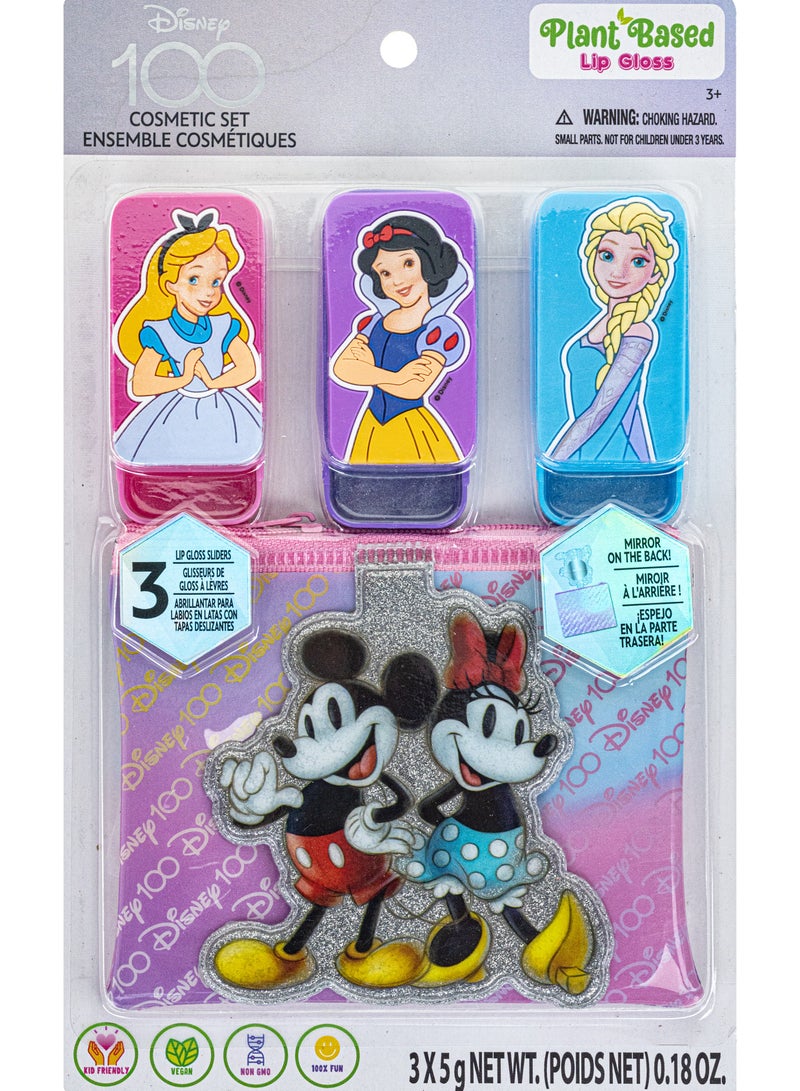 Disney 100th - Townley Girl  3 Pk Lip Gloss Slider with Bag - Image 1
