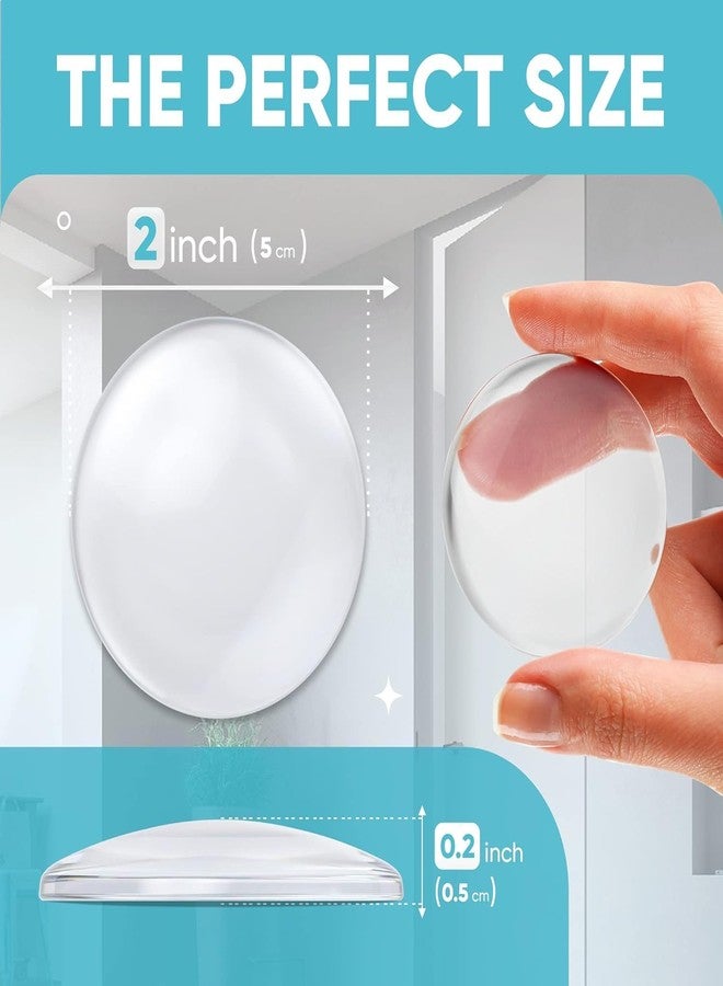 Mojmem Clear Rubber Wall Door Handle Stopper, Self-Adhesive Door Knob Bumper, Wall Protector Cushion for Door Handles, Noise Reducing Wall Guard (Round) - Image 3
