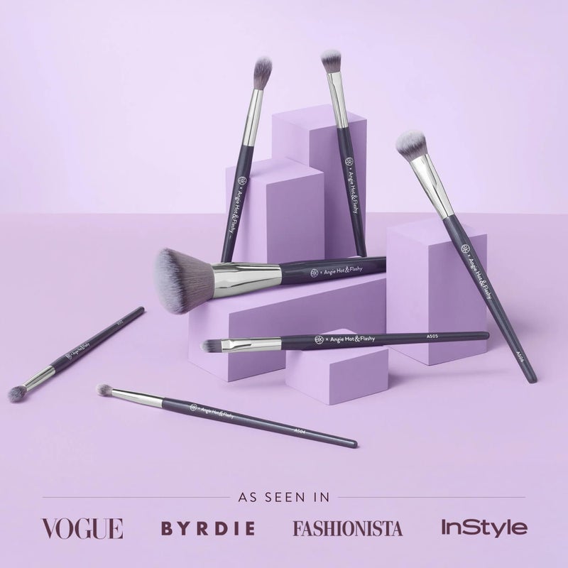BK BEAUTY BRUSHES - ANGIE HOT & FLASHY Brush Set (7PC) - Viral Under-Eye Concealer, Eye Shadow, | Bronzer, Blush & Highlighter Makeup Brushes - Image 2