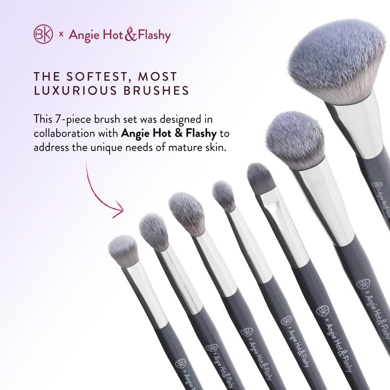 BK BEAUTY BRUSHES - ANGIE HOT & FLASHY Brush Set (7PC) - Viral Under-Eye Concealer, Eye Shadow, | Bronzer, Blush & Highlighter Makeup Brushes - Image 5