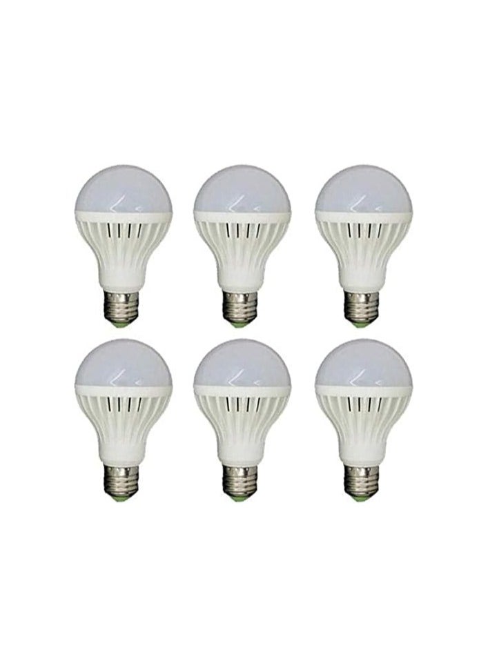 Generic 6 pieces of 7W LED bulbs, white color - E27 