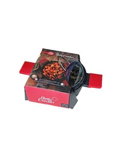 Betty Crocker Durable Non-Stick Dutch Oven with Glass Lid Black and Red 20 cm BC2070  - Image 1