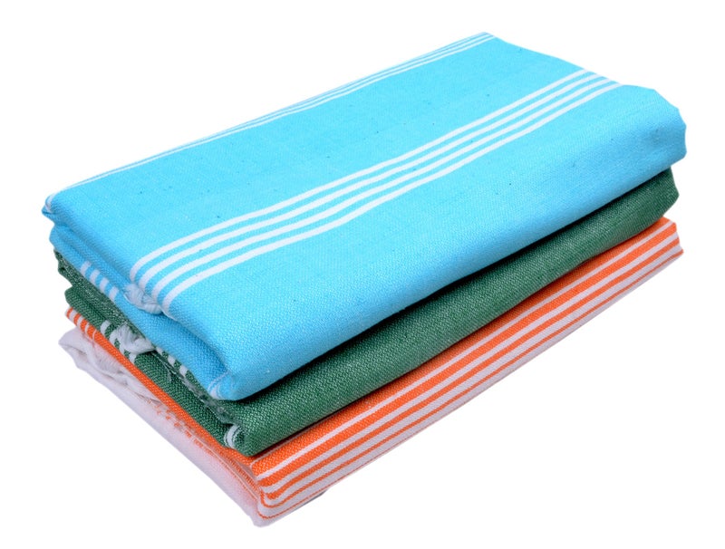 Sathiyas 100% Cotton Bath Towel (Multicolor, 30 * 60)- 3pcs Combo - Image 1