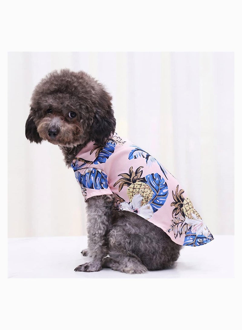 Pet Summer Clothes, SYOSI 4 Pieces Breathable Dog Hawaiian Shirt Cool Puppy Sweatshirt for Small Dogs and Cats, Fit for About 1 to 1.5 Kg of Pets