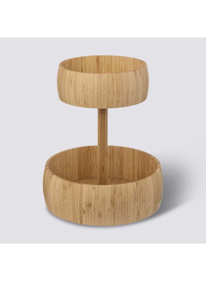 Five Simply Smart Sustainable 2-Tier Bamboo Fruit Basket Brown 35.5 x 29 x 29 cm 189706 - Image 2