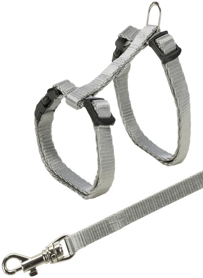 Trixie: - Cat Harness with Leash | Comes with Snap Buckles which Makes it Easier to Use | Strong D-Ring Keeps The Harness and Leash in Place | Assorted Colours - 22-42 cm/10 mm, 1.25 m - Image 1