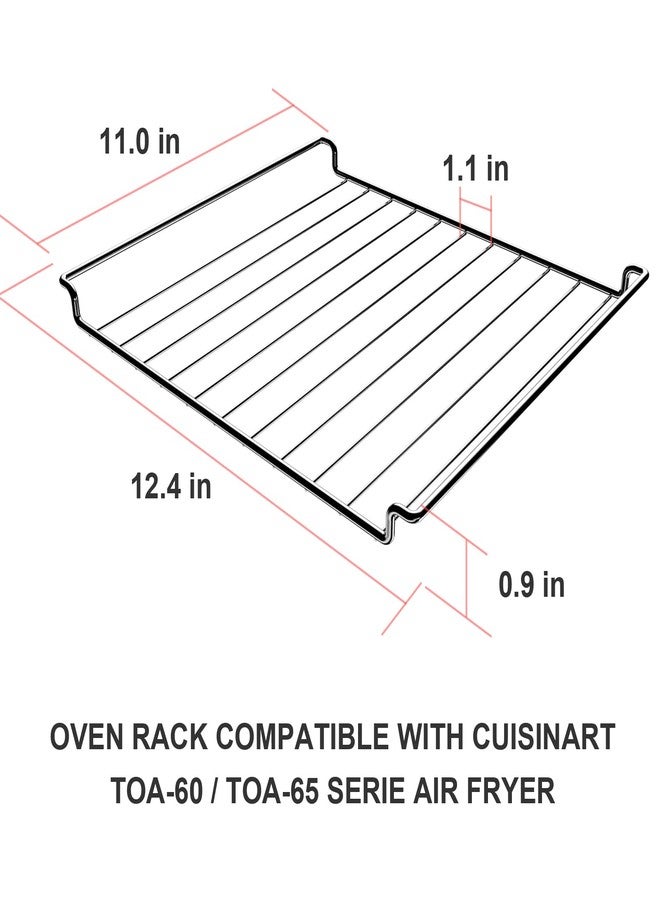 TOBEFORT Oven Rack Replacement for Cuisinart TOA-60 TOA-65 Air Fryer Convection Toaster Oven, Dishwasher Safe Air Fryer Wire Rack for Oven Cooking, 12.4" x 11" Cooking Rack & Cooling Rack - Image 3