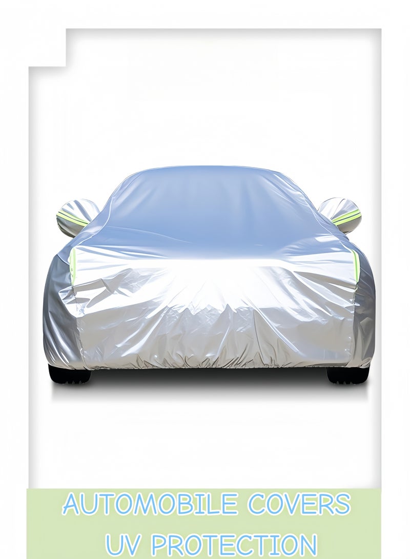 XOI Full Car Covers ,Sun Shield Car Universal Cover ,SUV Sunscreen UV Protection Indoor Outdoor Sunscreen Heat Protection DustWind/Water/Weatherproof Anti-Uv Scratch-Resistant Sedan Universal Suit With Reflective Strip - Image 1