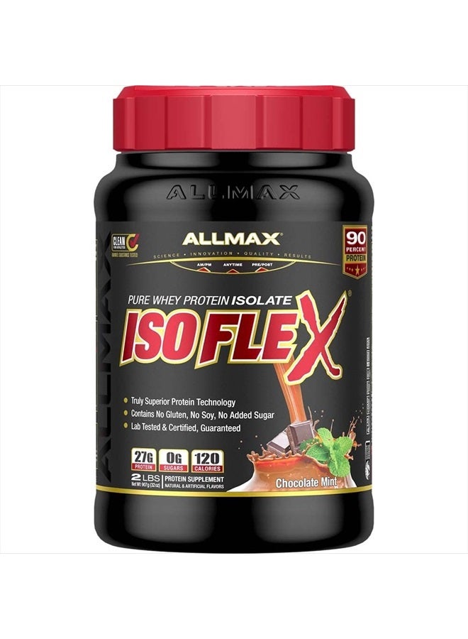 AllMax Nutrition مسحوق بروتين مصل اللبن ISOFLEX، عزل بروتين مصل اللبن، 27 جرام بروتين، نعناع الشوكولاتة، 2 باوند - Image 1