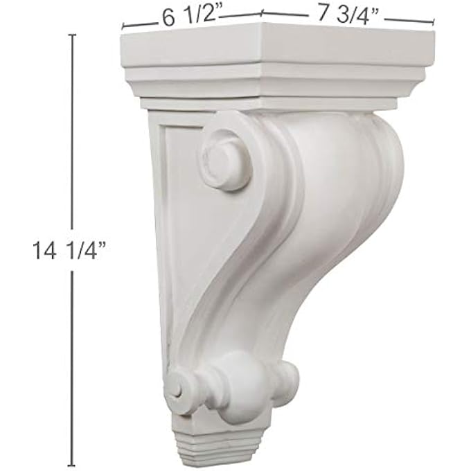 COR07X06X14DE 7 3/4-INCH W X 6 1/2-INCH D X 14 1/4-INCH H DEVON CORBEL, WHITE - Image 2