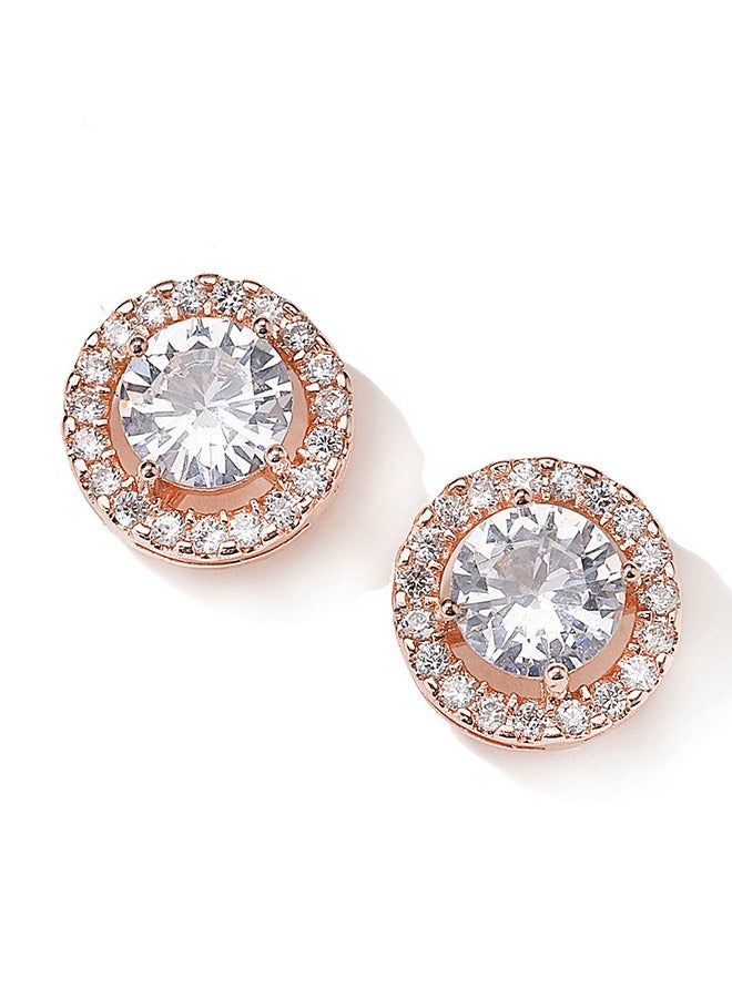 الأقراط الأنيقة والمزينة بشكل رائع بزيركون AAA المطعّم بشكل دقيق للنساء، متعددة الاستخدامات والشخصية، أقراط بروش دائرية كلاسيكية هندسية. - Image 1