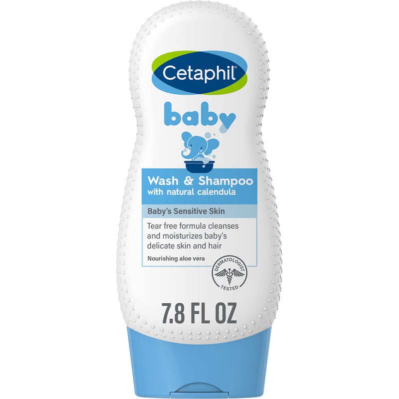 Cetaphil شامبو وغسول جسم سيتافيل للأطفال مع كاليندولا العضوي، خالي من الدموع، مضاد للحساسية، مثالي للاستخدام اليومي، مختبر من قبل أطباء الجلد، 7.8 أونصة - Image 1