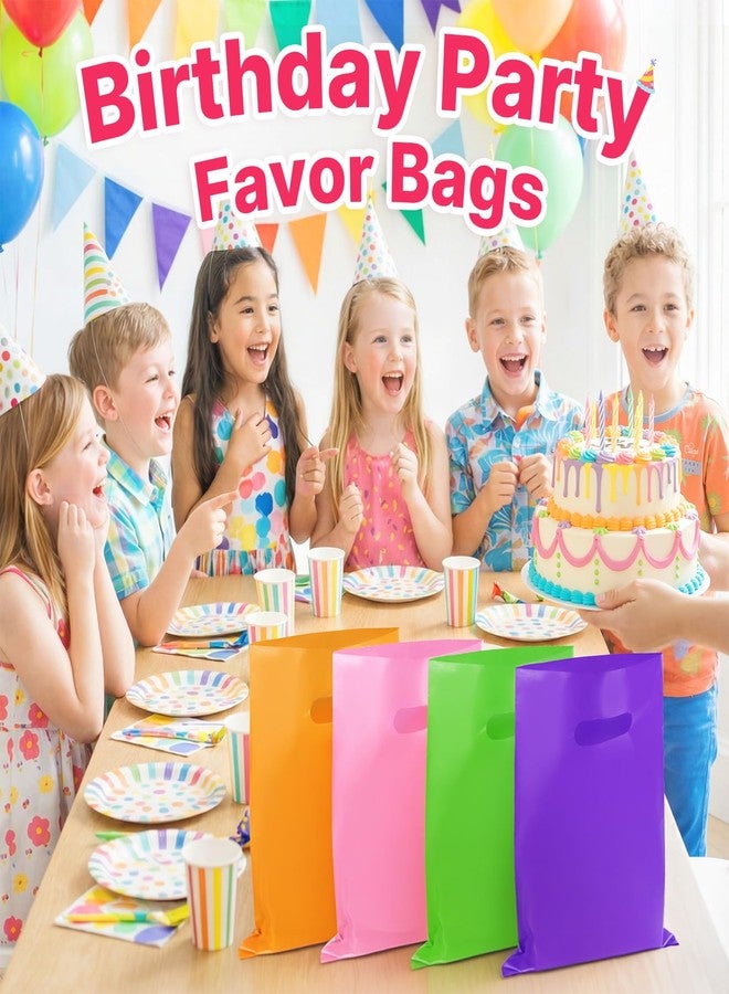 ANZNKU 50 PCS Multicolor Party Favor Bags 8"x11", Goodie Bag for Candy Jewelry Thank You Treat Craft Easter Eggs, Plastic Gift Bags with Handles for Birthday, Wedding, School Events & Small Business - Image 3