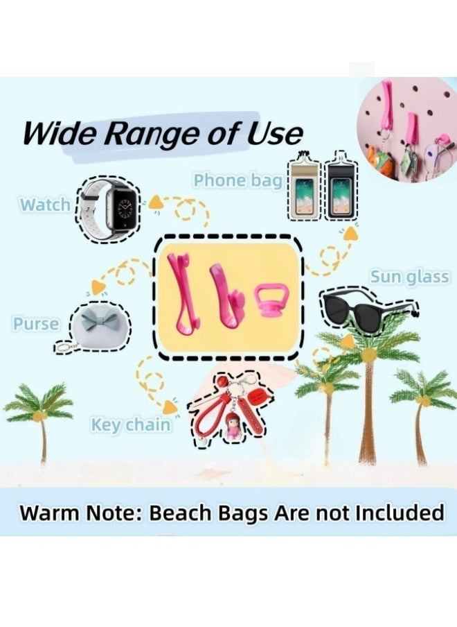 ILovhaprty 4Pcs Pink Inserts Hooks Accessories for tote Bag ,Charms Key Holder Cute Carabiner Keychain, heart shape Carabiner Keychain Set  - Image 4