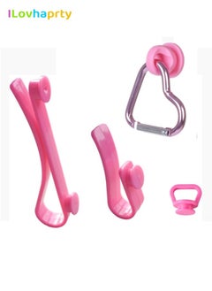 4Pcs Pink Inserts Hooks Accessories for tote Bag ,Charms Key Holder Cute Carabiner Keychain, heart shape Carabiner Keychain Set