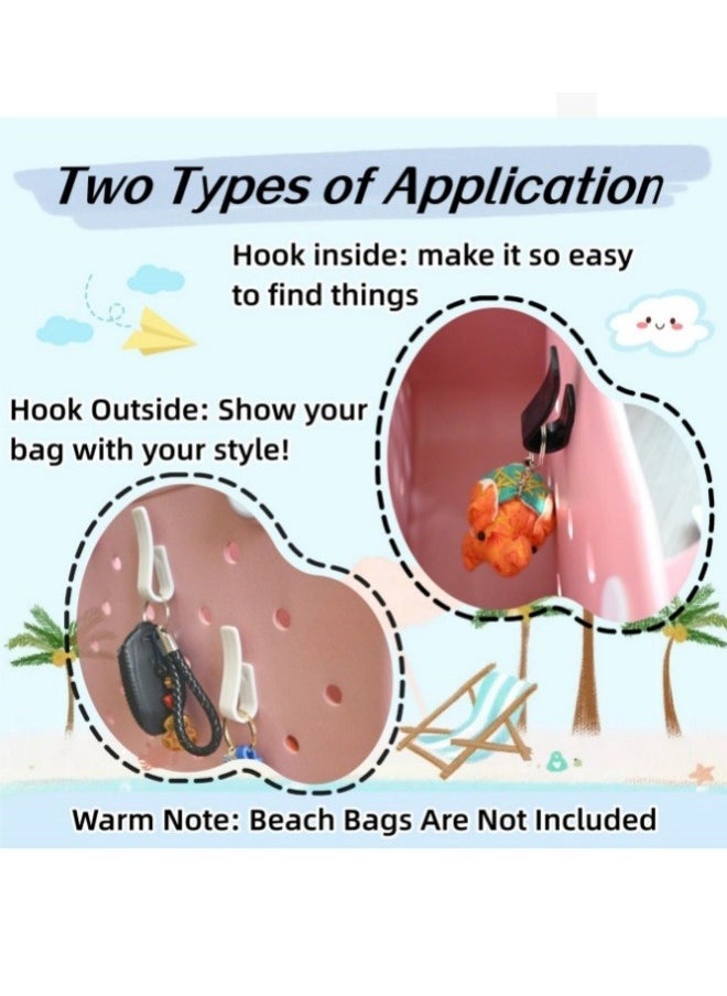ILovhaprty 4Pcs Pink Inserts Hooks Accessories for tote Bag ,Charms Key Holder Cute Carabiner Keychain, heart shape Carabiner Keychain Set  - Image 3