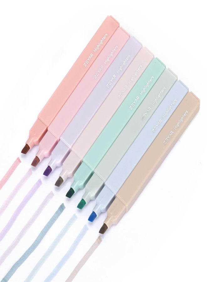 ZEYAR Aesthetic Cute Highlighter Pens, Cream colors, Chisel Tip, Water Based, Quick Dry, No Bleed for bible, four seasons color series (8 Spring Colors) - Image 4