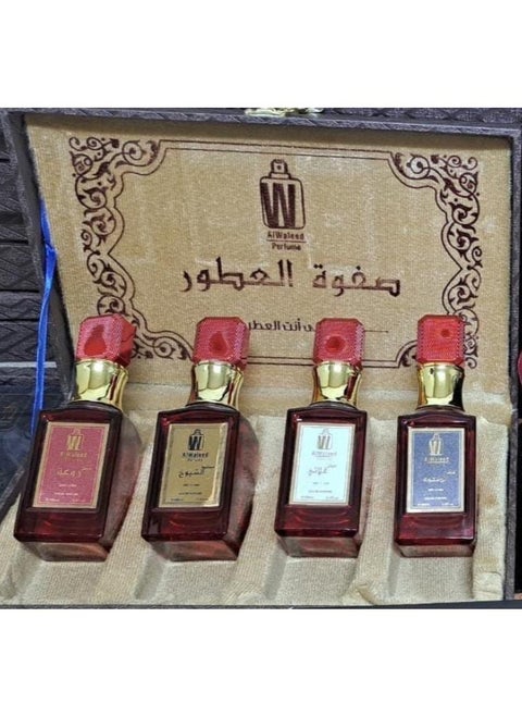 Al Safwa perfume collection set consisting of four different scented perfumes from 100 Mali