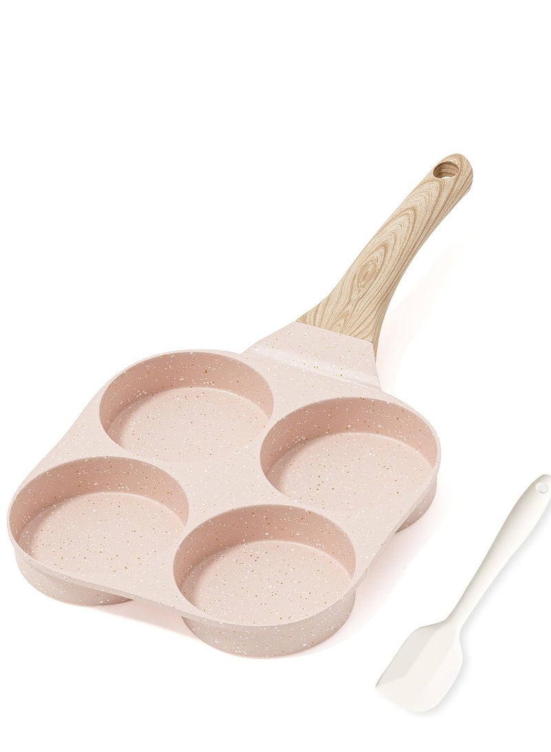 Egg Omelette Pan, 4-Cup Nonstick Granite Omelette Skillet Breakfast Frying Pan Egg Cooker Suitable for Gas Stove & Induction Cookware, PFOA PFOS Free Heart Shaped - Image 1