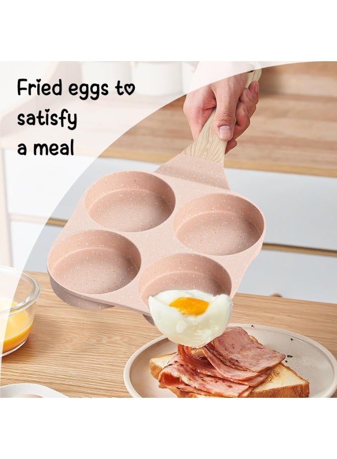 Egg Omelette Pan, 4-Cup Nonstick Granite Omelette Skillet Breakfast Frying Pan Egg Cooker Suitable for Gas Stove & Induction Cookware, PFOA PFOS Free Heart Shaped - Image 5