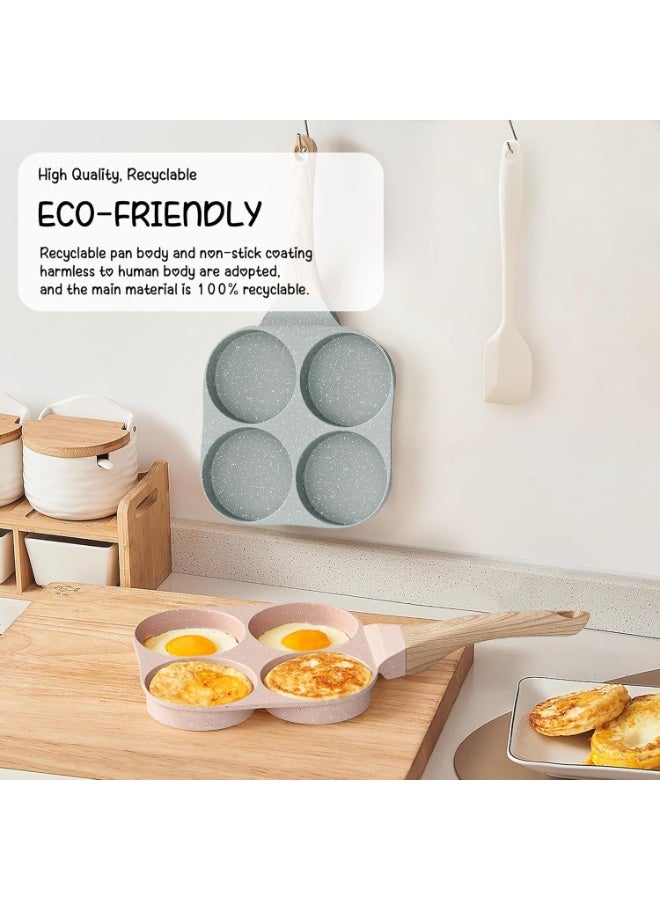 Egg Omelette Pan, 4-Cup Nonstick Granite Omelette Skillet Breakfast Frying Pan Egg Cooker Suitable for Gas Stove & Induction Cookware, PFOA PFOS Free Heart Shaped - Image 3