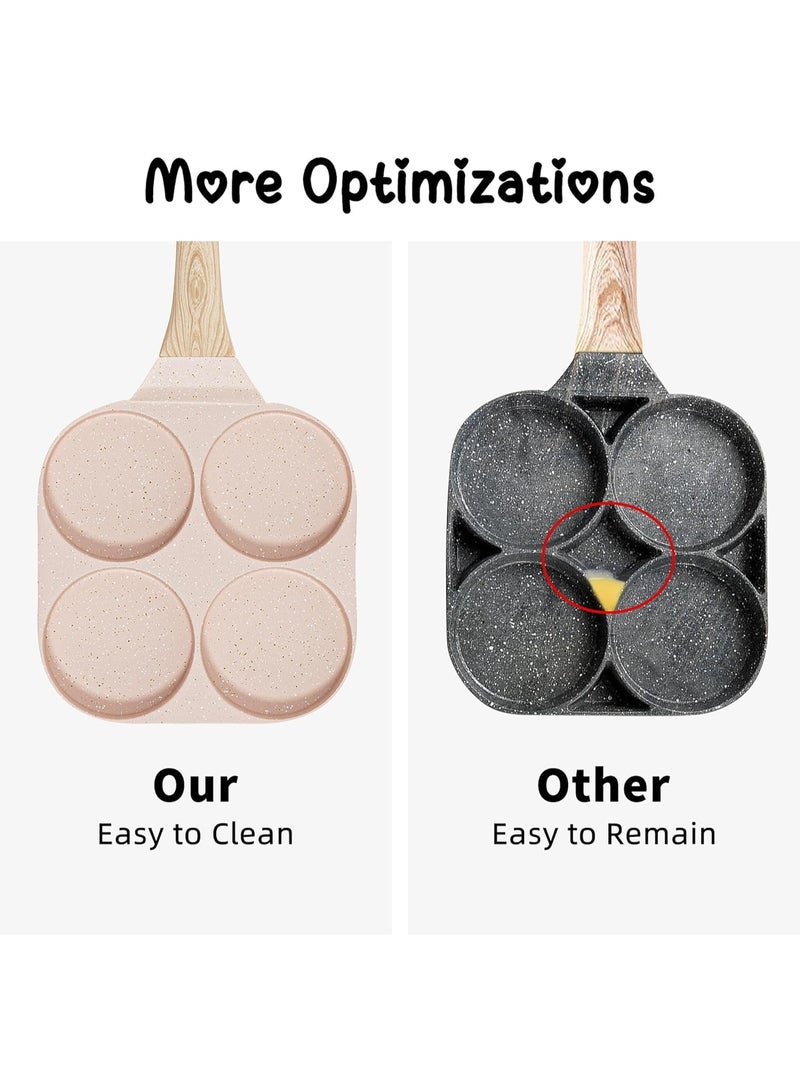 Egg Omelette Pan, 4-Cup Nonstick Granite Omelette Skillet Breakfast Frying Pan Egg Cooker Suitable for Gas Stove & Induction Cookware, PFOA PFOS Free Heart Shaped - Image 4
