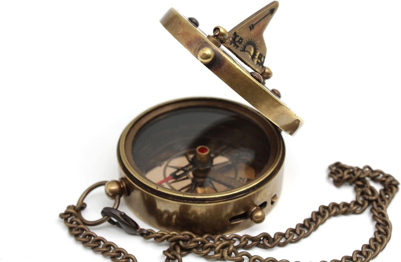 OCEAN REPLICAS Handcrafted Brass Sundial Compass – Vintage Pocket Compass for Camping, Hiking & Travel – Nautical Home Décor – Unique Sailor Gifts for Men, Women, Friends & Family - Image 3