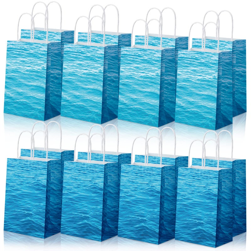 Epakh 16 Pack Ocean Party Favors Bags with Handles Ocean Birthday Party Decorations Sea Goodie Candy Treat Gift Bags - Image 3