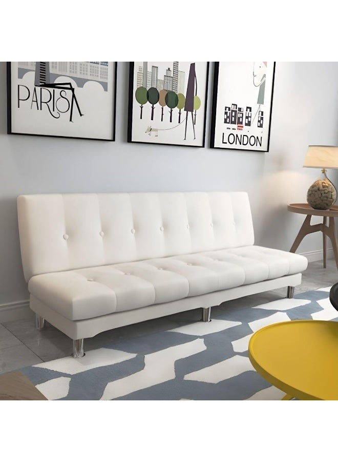 Comfynest Comfyenst Tufted Armless Sofa: Ideal Comfort for Home and Apartment Living (White)  - Image 1