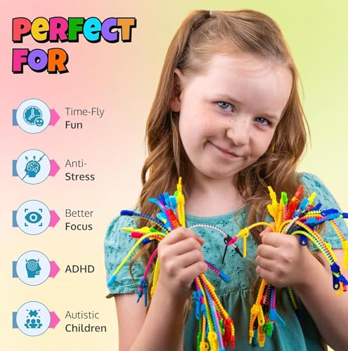 UpBrands 12 Pack Bicolor 6 12Inch Zipper Bracelets Trendy Fidget Accessory DualTone Design Ideal for Kids Adults Sensory Relief Party Favor Classroom Reward - Image 5