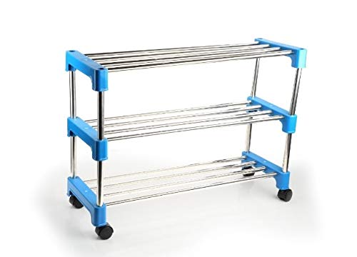 Generic Generic Premium 3Tiers Shoe RackMultipurpose Storage Rack with 4 Caster Wheels - Image 1