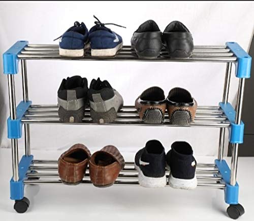 Generic Generic Premium 3Tiers Shoe RackMultipurpose Storage Rack with 4 Caster Wheels - Image 2