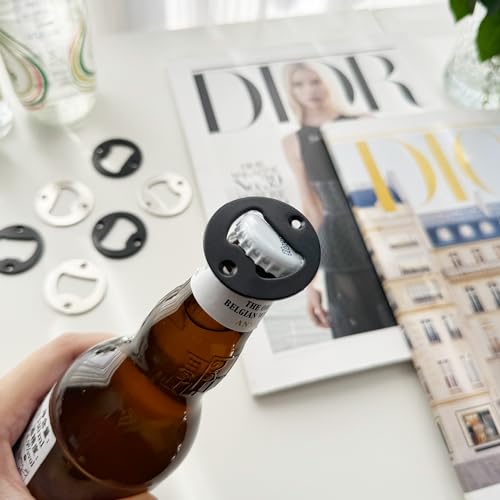 TECARATE Bottle Opener Insert - 20 Sets Stainless Steel Inserts Kit with Screws Screwdriver for DIY Resin Mould Kit Hardware Parts Supply（black) - Image 2