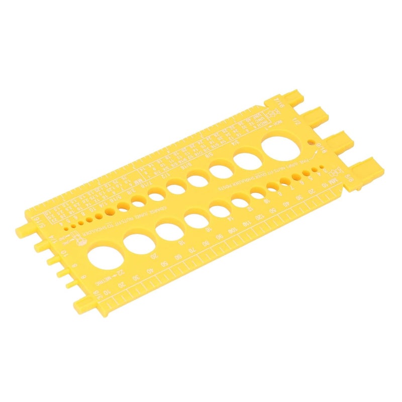 Bolt Gauge Measuring Tool Plastic Nut Bolt Thread Size Gauge for Automotive Repair Machine Building ABS Material 3.3x8.7 Inches Portable (Yellow) - Image 2
