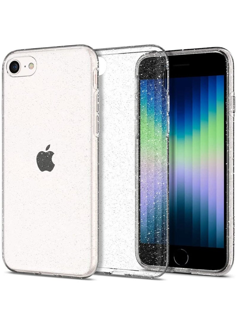 Spigen Liquid Crystal Glitter Case Cover for iPhone SE 3 (2022) / iPhone SE (2020) / iPhone 8 / iPhone 7 - Crystal Quartz - Image 1