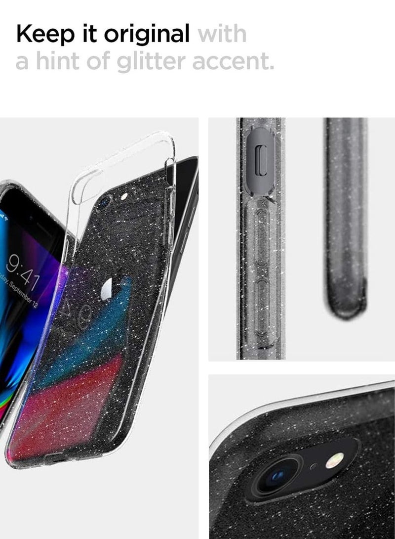 Spigen Liquid Crystal Glitter Case Cover for iPhone SE 3 (2022) / iPhone SE (2020) / iPhone 8 / iPhone 7 - Crystal Quartz - Image 3
