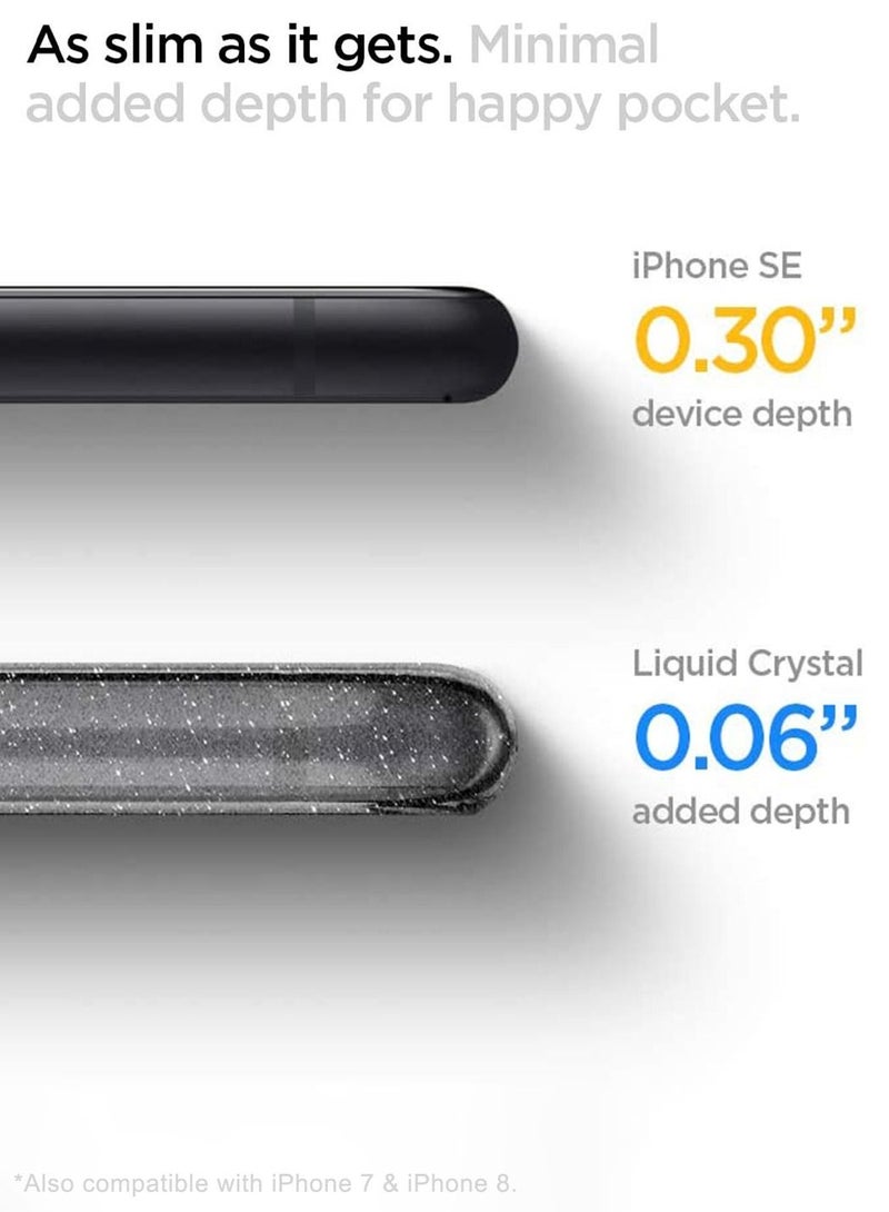Spigen Liquid Crystal Glitter Case Cover for iPhone SE 3 (2022) / iPhone SE (2020) / iPhone 8 / iPhone 7 - Crystal Quartz - Image 5
