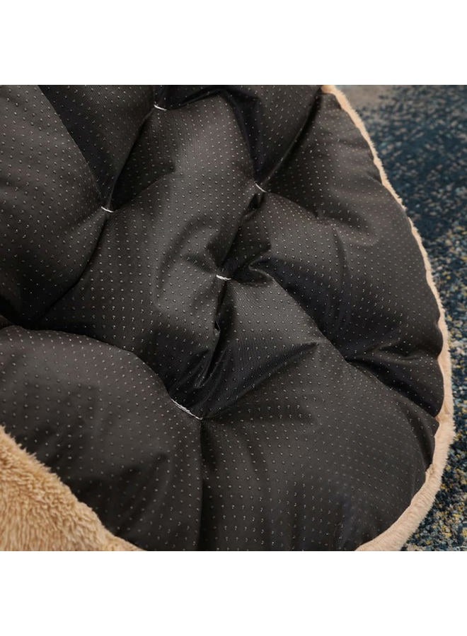 Srutirbo Cute Bear Hug Design Dog Cat Beds Plush Pet Beds Cuddler, Warm Soft Calming Dog Beds with Removable Washable Cover Non-Slip Bottom (Diameter 22 in, Khaki) - Image 4