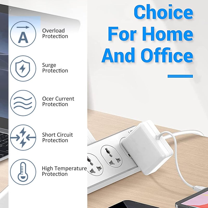 6 Outlets Extension Cord Universal Power Strips with Surge Protector Extension Lead Outlets Plug Adapter With USB Slots+Type C Outlets,5M Wall Plug Adapter with Socket Multi Plug White - Image 2
