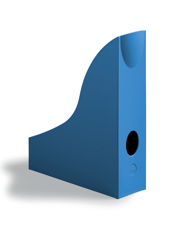 Durable File Storage Rack for A4 | Eco-friendly 80% Recycled Plastic Magazine Organizer with Finger Grip Hole, Opaque Portrait Stand for Desk, Made in Germany - Image 1