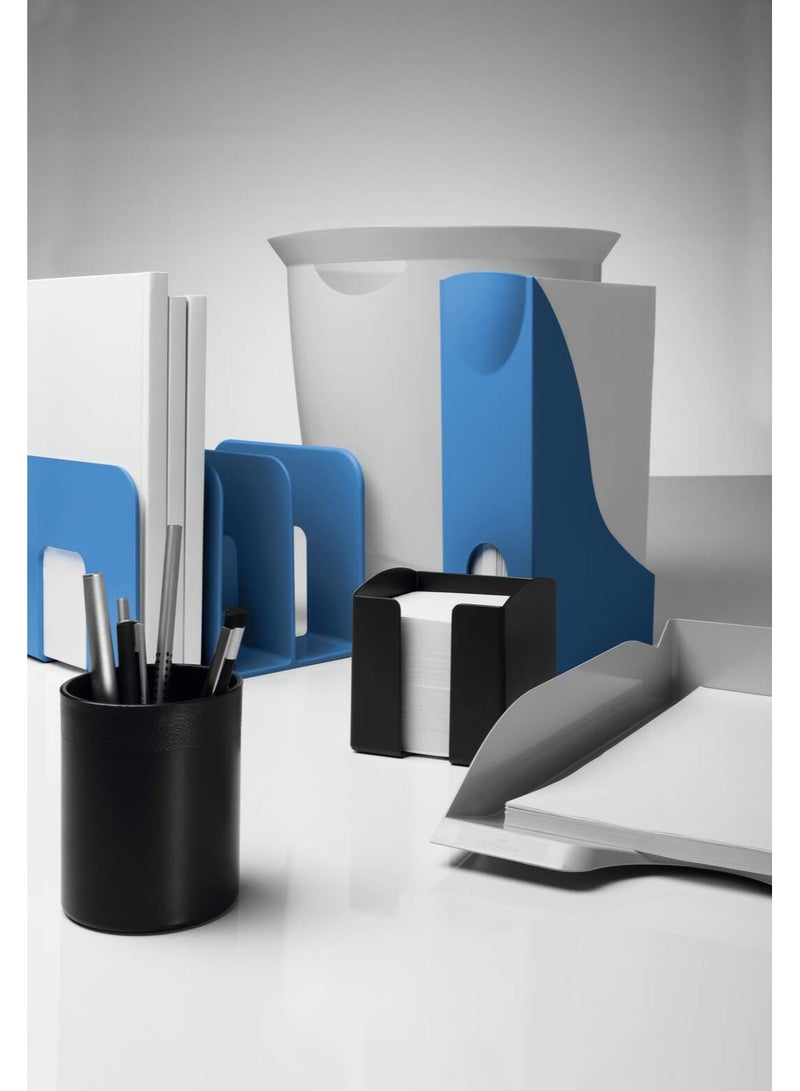 Durable File Storage Rack for A4 | Eco-friendly 80% Recycled Plastic Magazine Organizer with Finger Grip Hole, Opaque Portrait Stand for Desk, Made in Germany - Image 3