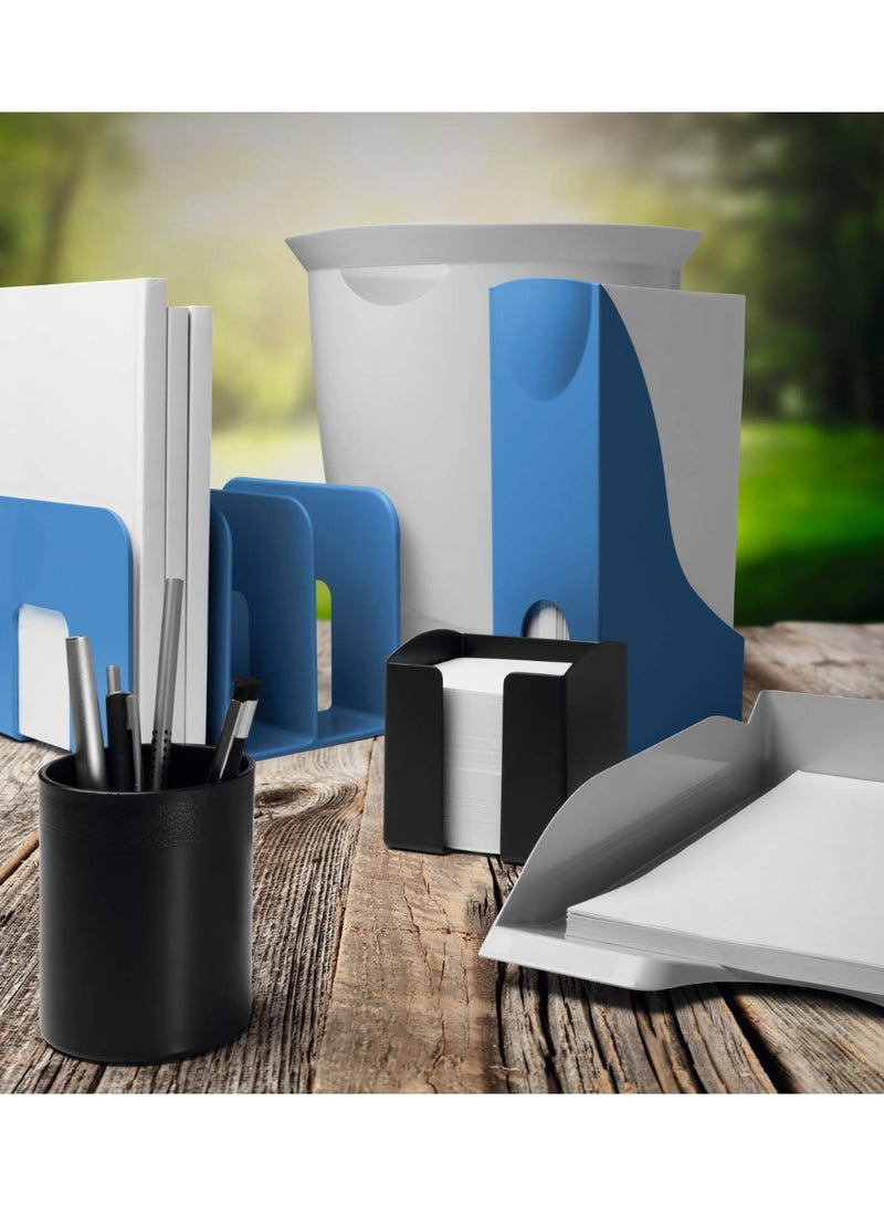 Durable File Storage Rack for A4 | Eco-friendly 80% Recycled Plastic Magazine Organizer with Finger Grip Hole, Opaque Portrait Stand for Desk, Made in Germany - Image 2