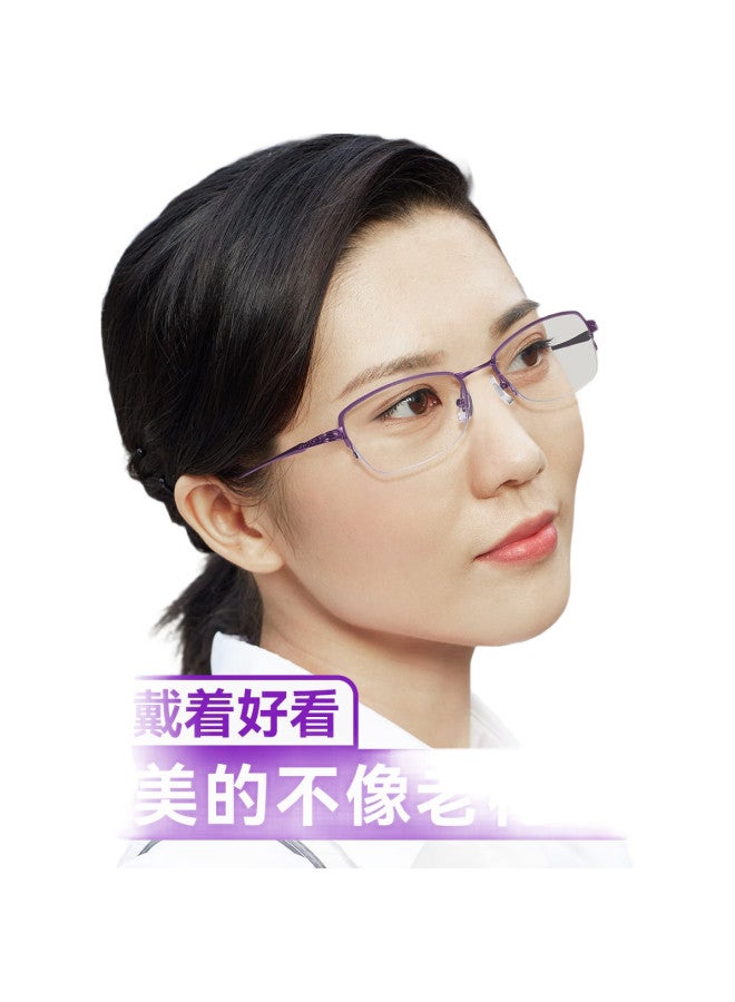 Sunset Red Reading Glasses For Women, High-Definition Anti-Blue Light, Youthful Style, Elegant And Fashionable, For Middle-Aged And Elderly, Presbyopic Glasses E6009C 300 Degrees - Image 3