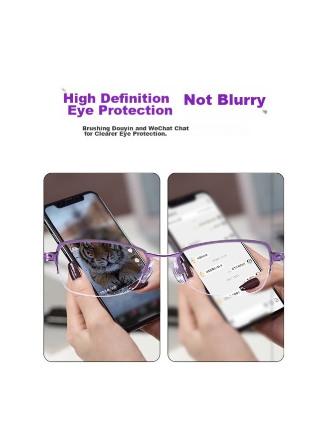 Sunset Red Reading Gl For Women, High-definition Anti-blue Light, Youthful Style, Elegant And Fashionable, For Middle-aged And Elderly, Presbyopic Gl E6009c 300 Degrees - Image 3
