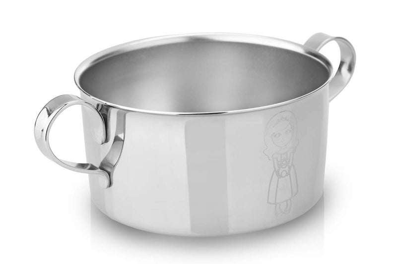 Kiddobloom Children's Premium Stainless Steel Dinnerware Set | 1 Bowl with Handles, 1 Cup with Handle & 1 Divided Plate | Cute Little Princess Design | Perfect for Babies, Toddlers & Kids | by Kiddobloom - Image 4