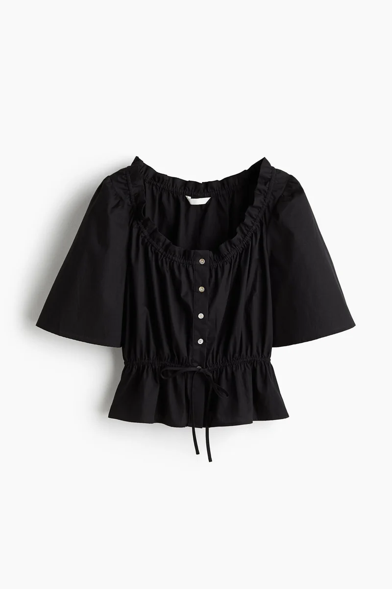 H&M Frill-trimmed cotton blouse