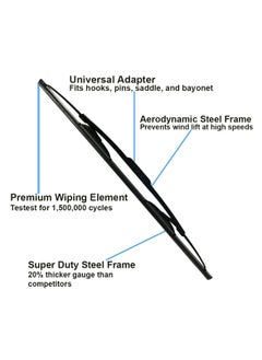 3XR Car Wiper Blades 20" 500mm Professional Grade 2 Pcs Set Car Wiper Blades  - Image 5