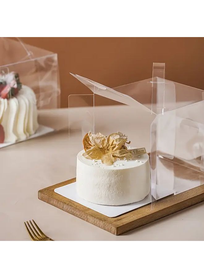 10pcs 11cm Transparent Square Cake Boxes for Baking Storage - Image 5