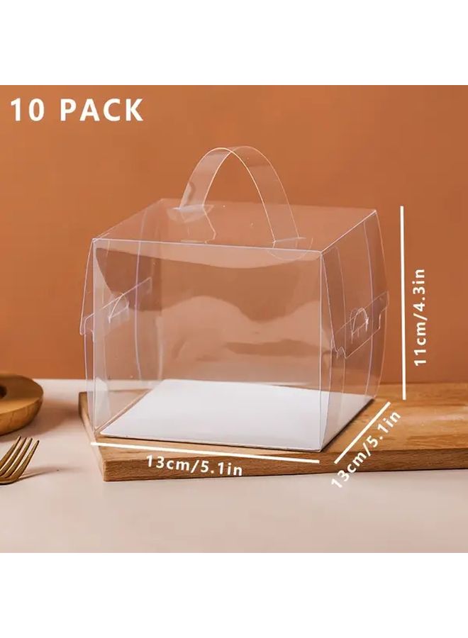 10pcs 11cm Transparent Square Cake Boxes for Baking Storage - Image 3