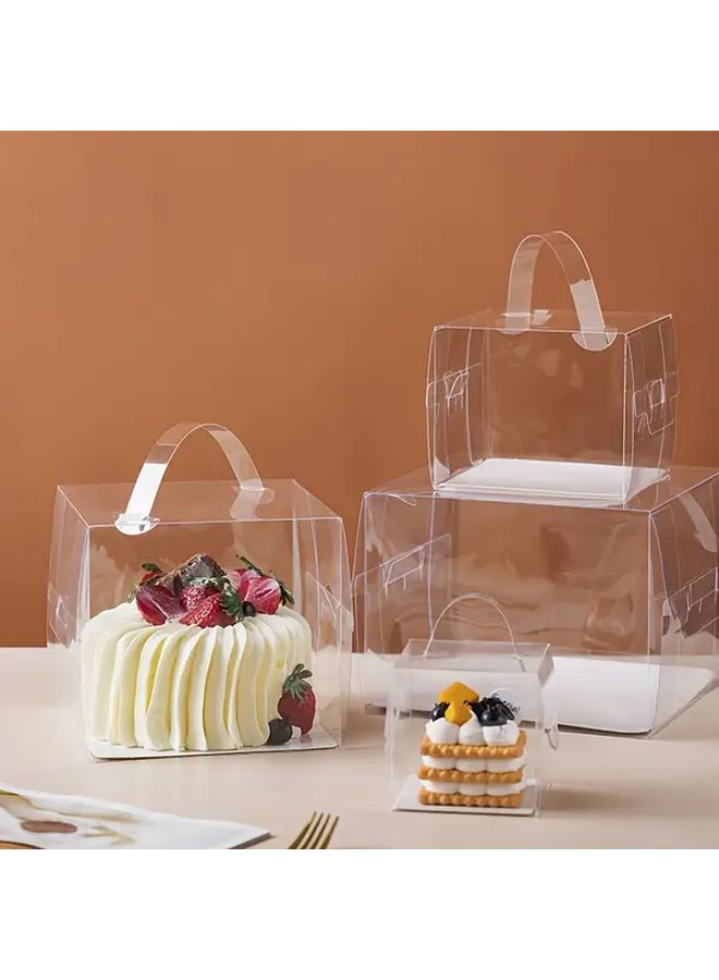 10pcs 11cm Transparent Square Cake Boxes for Baking Storage - Image 2